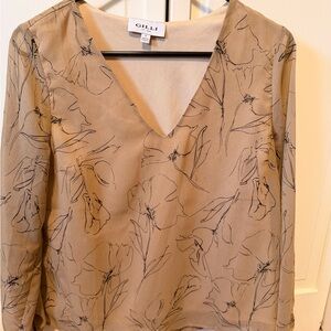 Gilli Beige Floral Blouse